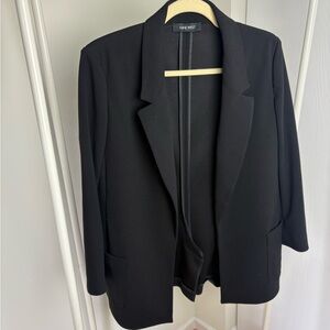 Nine West Classic Black Women's Open Front Blazer